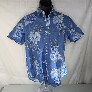 The Men's Store Blue Floral Short-Sleeve Button-Down Shirt